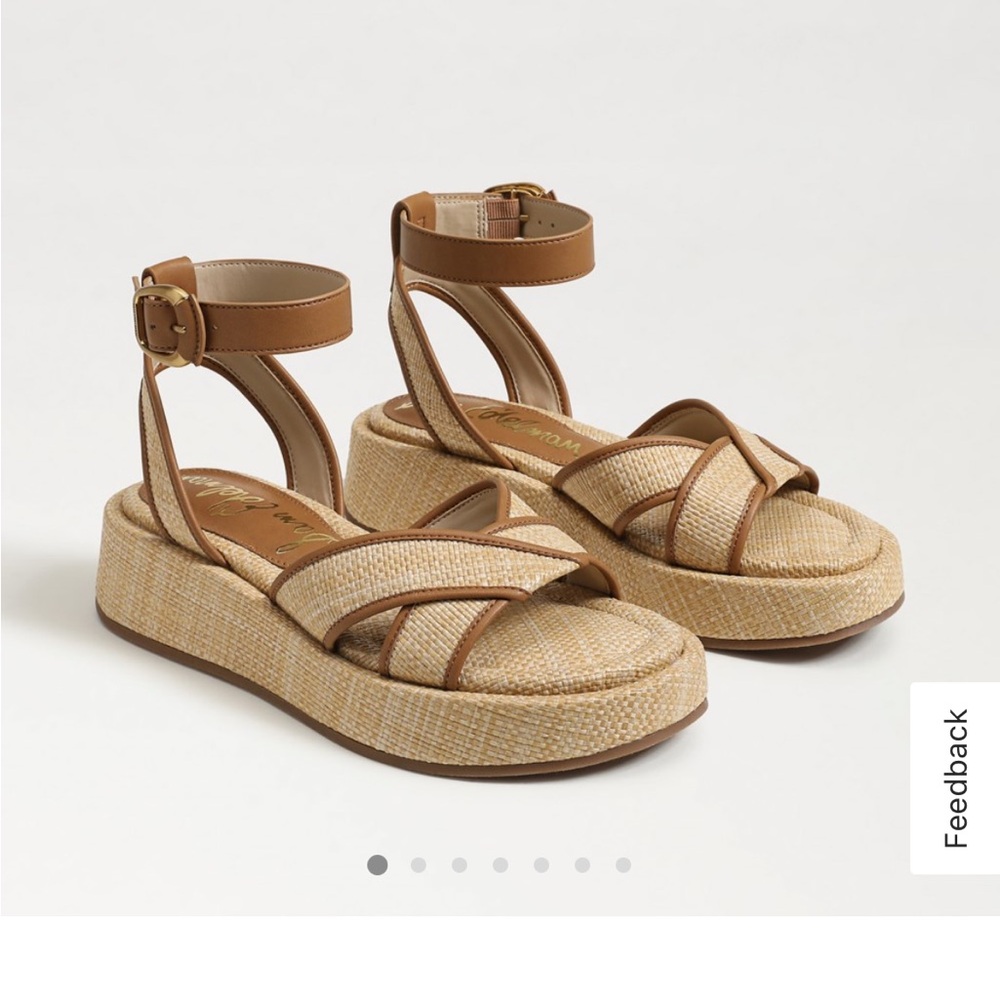 Sam Edelman Brown and Tan Platform Sandals